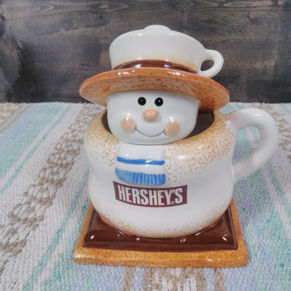 HERSEY CERAMIC SNOWMAN CANISTER